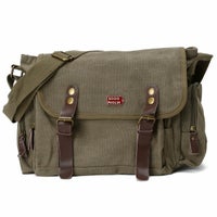 Mille Miglia｜ミッレミリア キャンバス コットン ショルダーバッグ｜グリーン