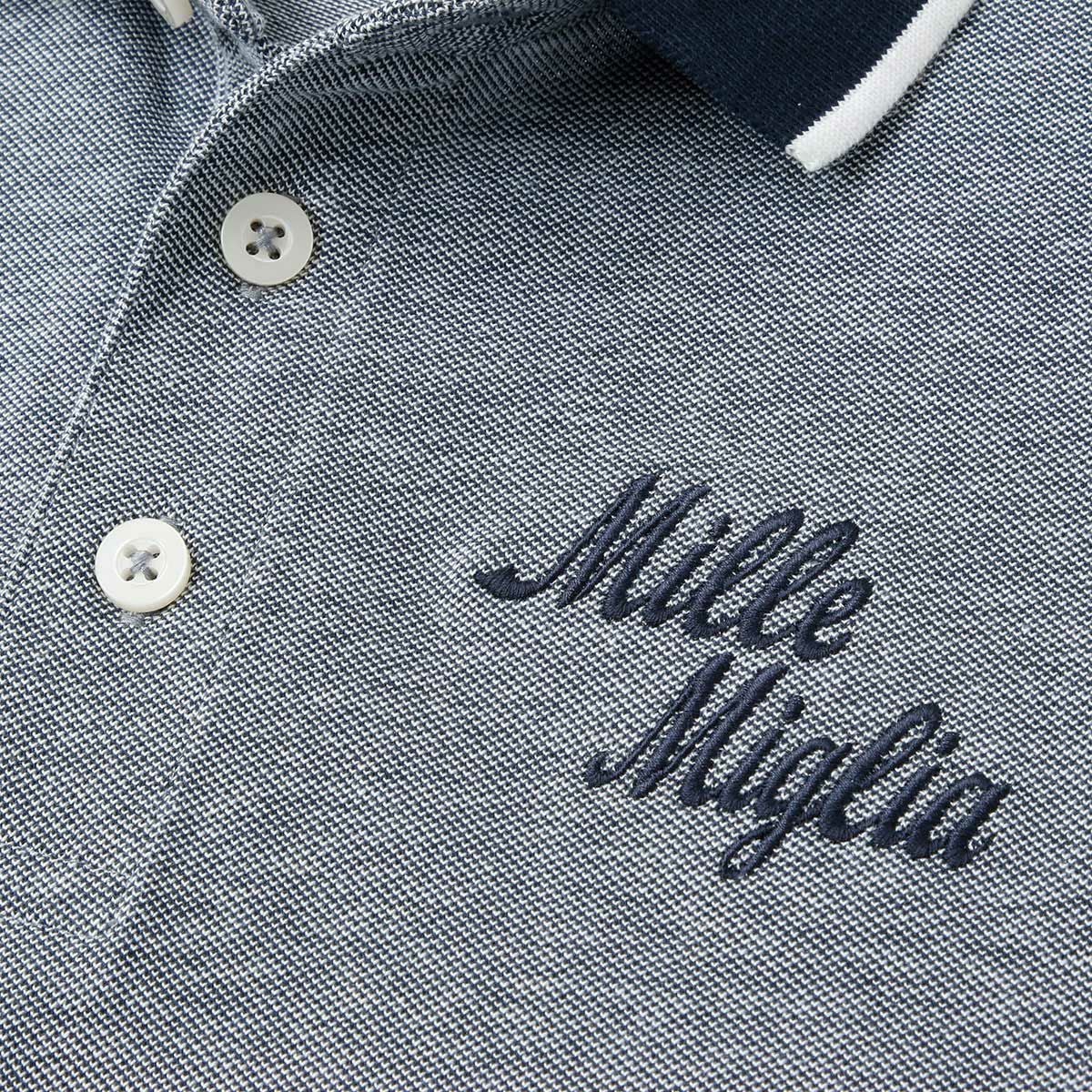 Mille Miglia｜ミッレミリア ツートン ポロ｜ポロシャツ｜メランジ×ブルー