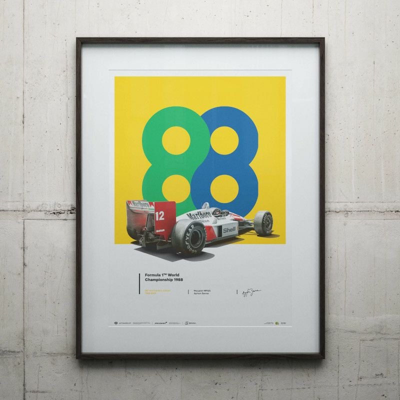 Automobilist｜AYRTON SENNA SAN MARINO GP 1988 ”88” 35th エディション ポスター｜