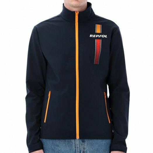 REPSOL HONDA｜レプソル オフィシャル ソフトシェル ジャケット｜アウター｜ブルー｜モデル着用