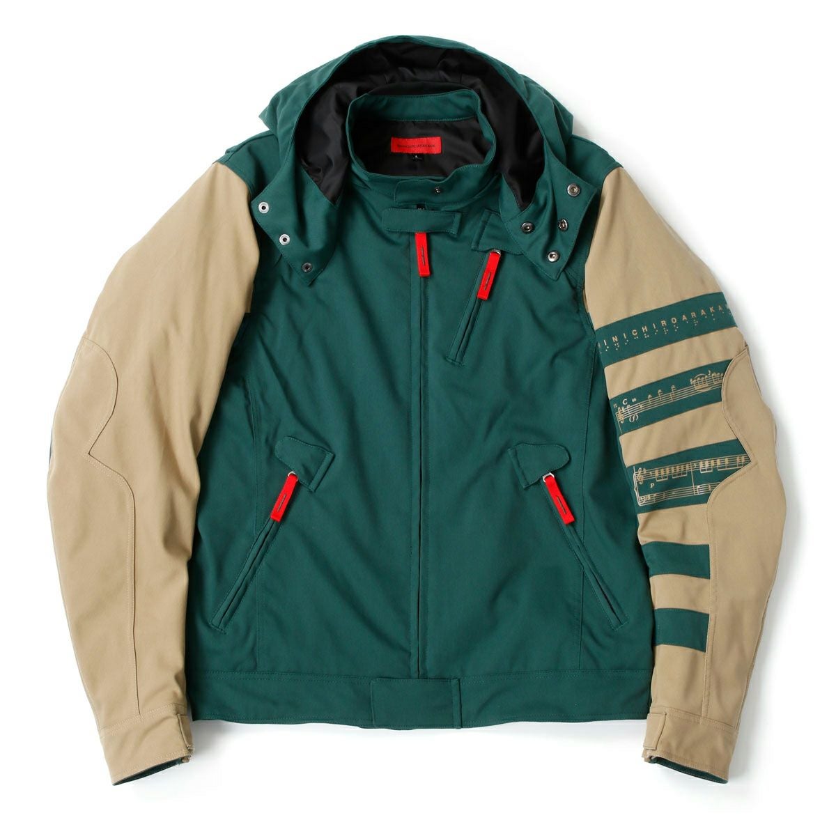 SHINICHIRO ARAKAWA｜H33 n フーディ｜ファブリック｜グリーン×キャメル