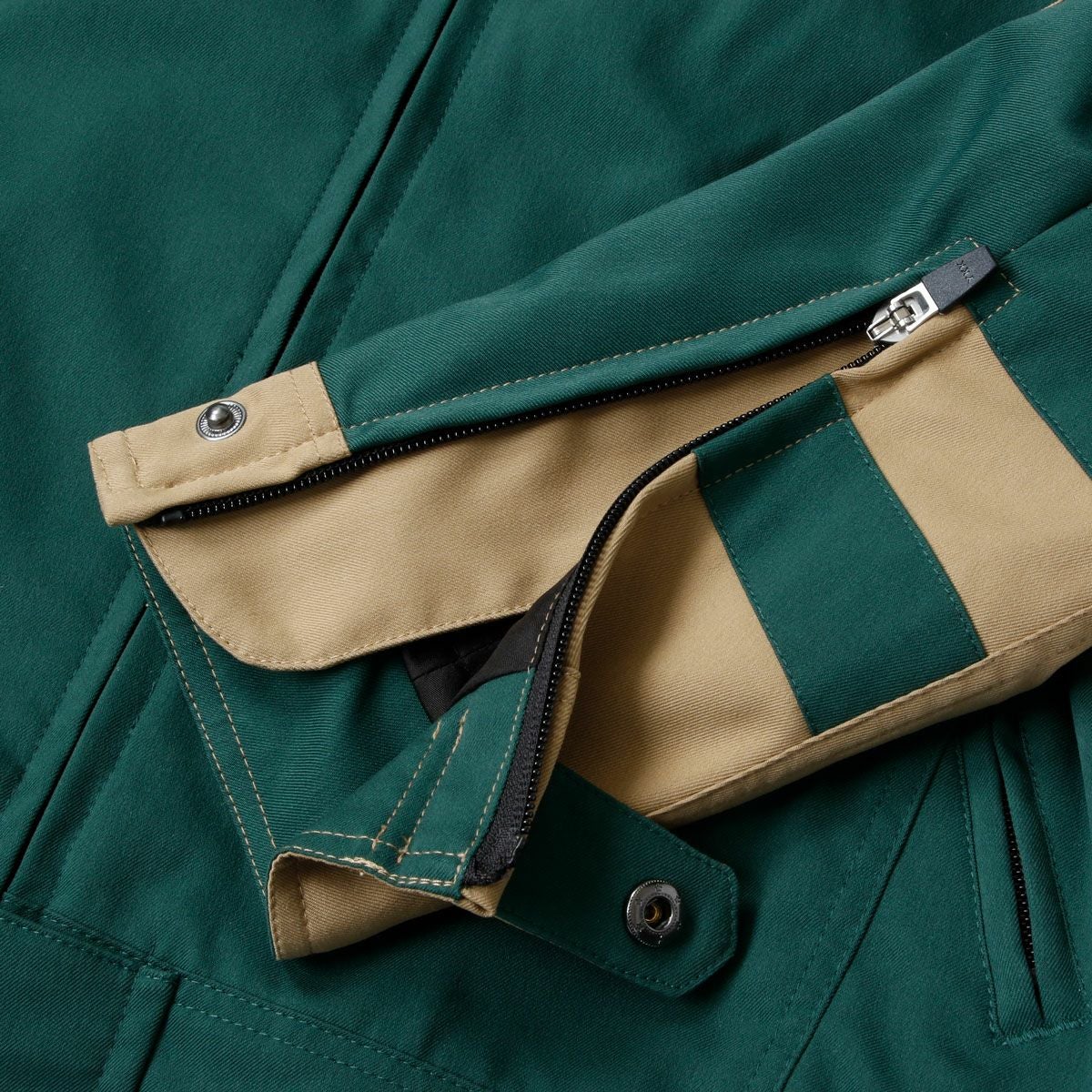 SHINICHIRO ARAKAWA｜H33 n フーディ｜ファブリック｜グリーン×キャメル