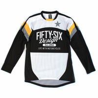 56design｜アクティブ ドライ ジャージー / スター｜MXジャージ｜ホワイト×ブラック