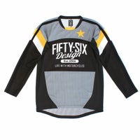 56design｜アクティブ ドライ ジャージー / スター｜MXジャージ｜グレー×ブラック