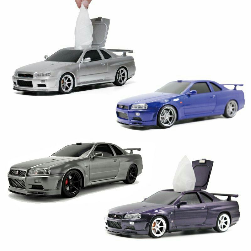 新品クリアケース1/24スカイラインGT-R（BNR34）美品 ウェットティッシュケース 日産スカイライン GT-R (BNR34