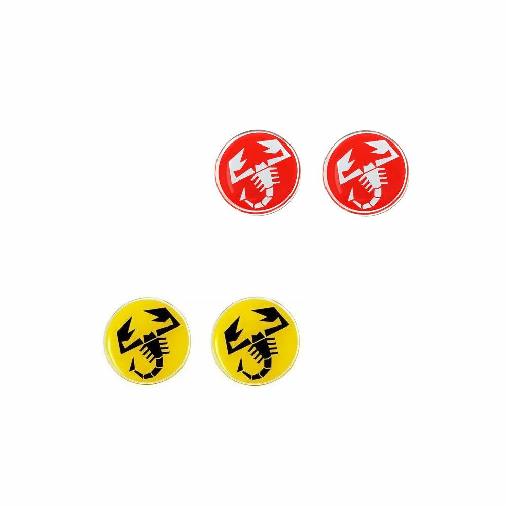 アバルト 3D SCORPIONE 12mm ラウンド ステッカー (2個セット