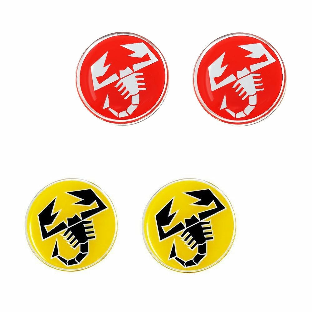 Abarth｜アバルト 3D SCORPIONE 21mm ラウンド ステッカー (2個セット)｜