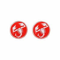 Abarth｜アバルト 3D SCORPIONE 21mm ラウンド ステッカー (2個セット)｜レッド