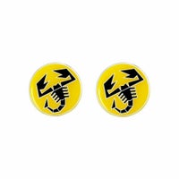 Abarth｜アバルト 3D SCORPIONE 21mm ラウンド ステッカー (2個セット)｜イエロー