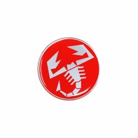 Abarth｜アバルト 3D SCORPIONE 44mm ラウンド ステッカー｜レッド