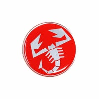 Abarth｜アバルト 3D SCORPIONE 60mm ラウンド ステッカー｜レッド