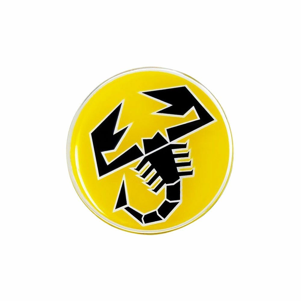 Abarth｜アバルト 3D SCORPIONE 60mm ラウンド ステッカー｜イエロー