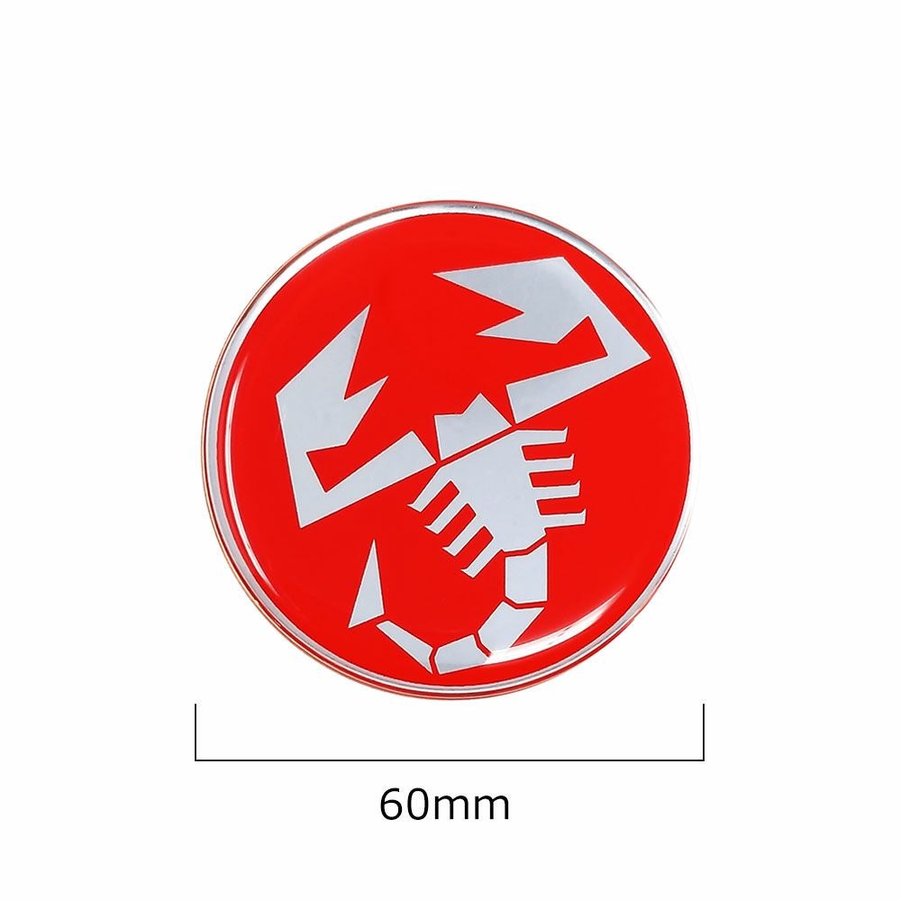 Abarth｜アバルト 3D SCORPIONE 60mm ラウンド ステッカー｜レッド