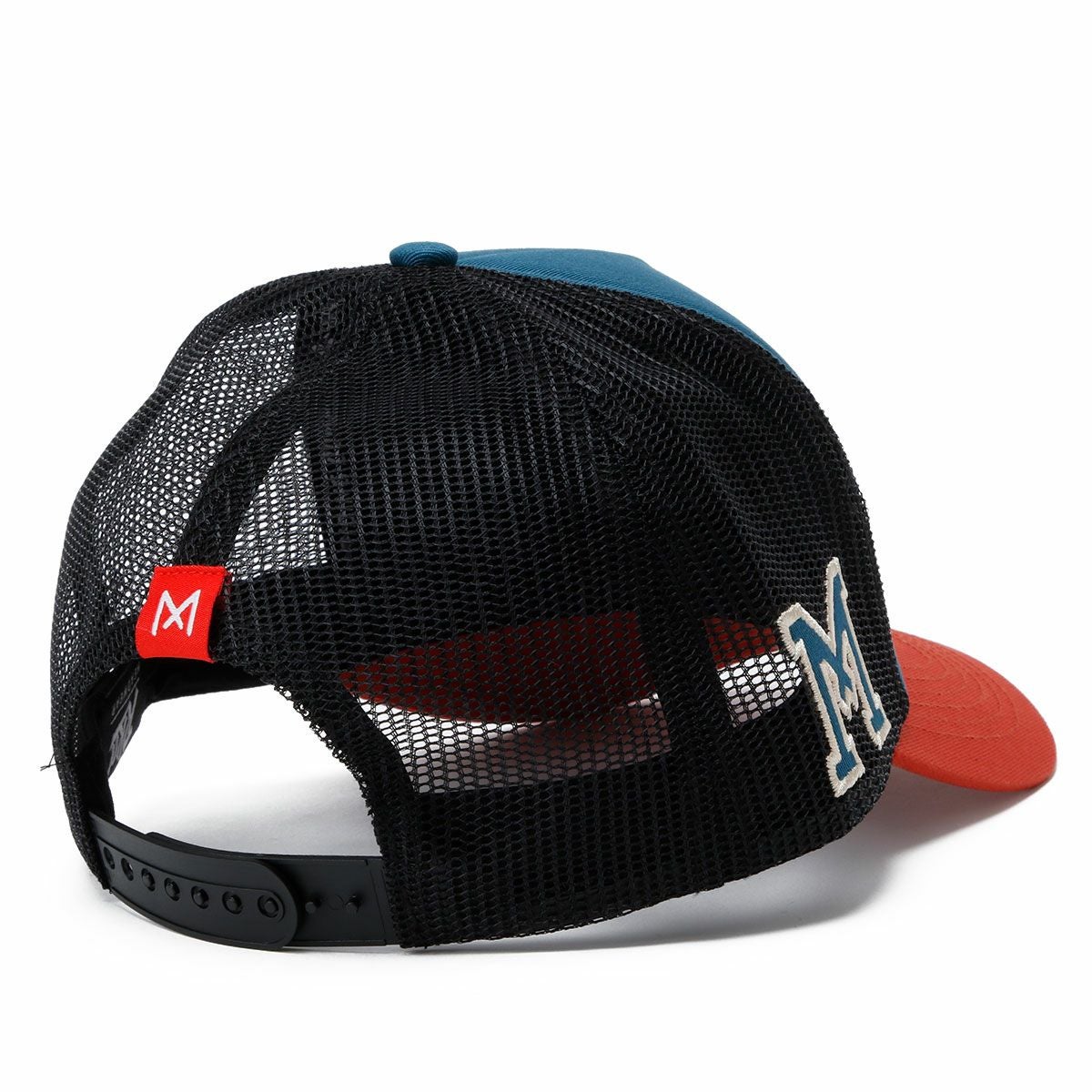 Maria Riding Company｜ユニバーシティ オブ ベロシティ トラッカーキャップ｜帽子｜ブラック×ブルー×レッド