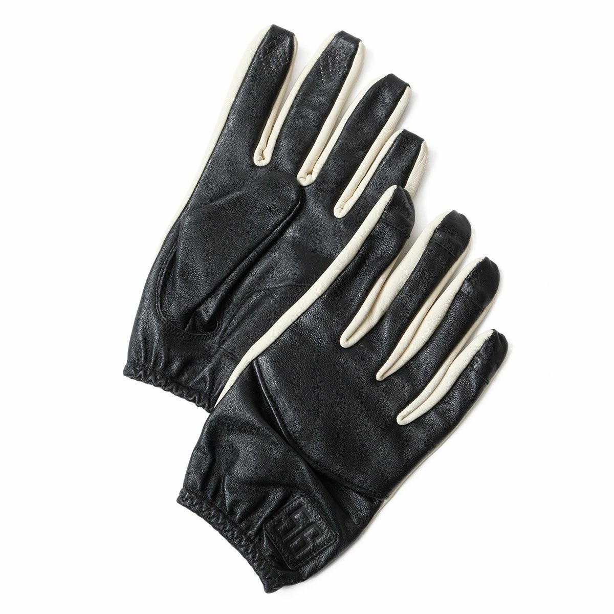 56design｜レザー ライディング グローブ｜3シーズン｜ブラック×アイボリー