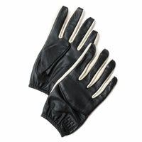 56design｜レザー ライディング グローブ｜3シーズン｜ブラック×アイボリー