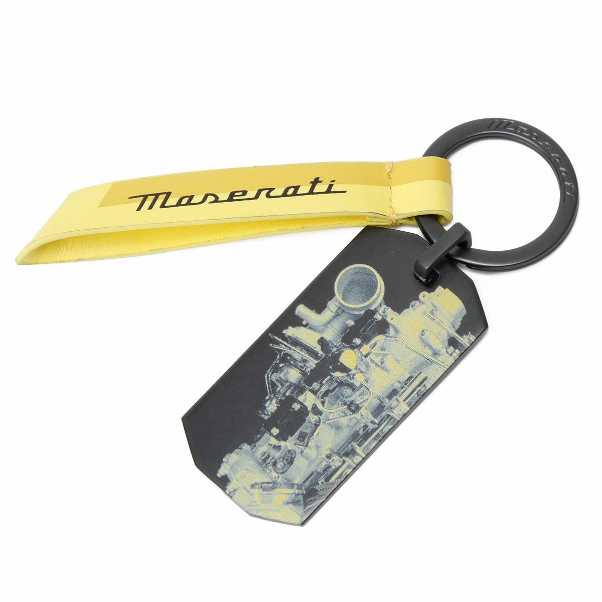 PININFARINA｜ピニンファリーナ × マセラティ ENGINE TAG キーリング｜キーホルダー｜イエロー