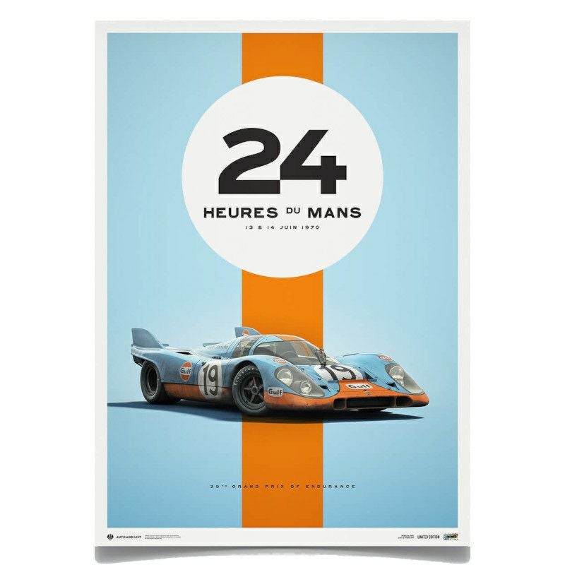 ポルシェ 917 24h Heures du Mans Gulf グラフィカルポスター