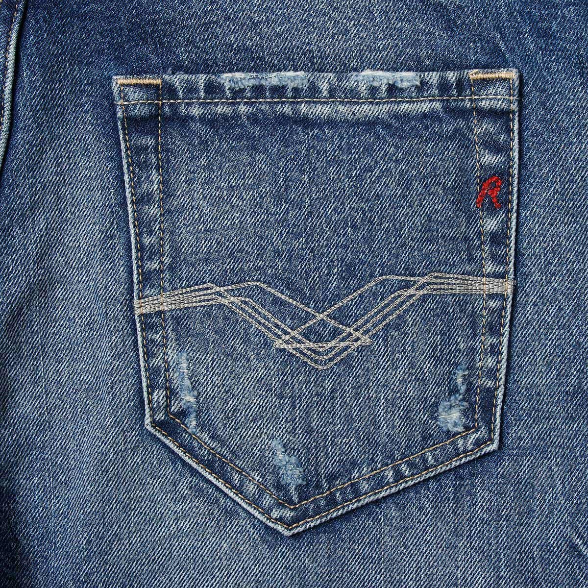 Replay｜ミッキム テーパード フィット ジーンズ ブルー｜デニム｜ミディアムブルー