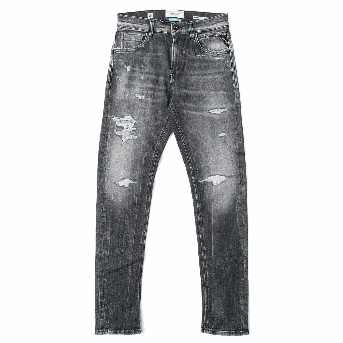 Replay｜ミッキム テーパード フィット ジーンズ グレー｜デニム