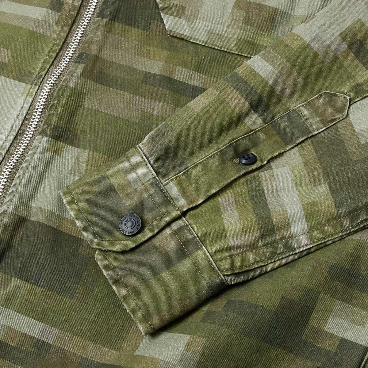 Replay｜デジタルカモ コットンツイル フルジップ シャツ｜デジタルミリタリーカモ