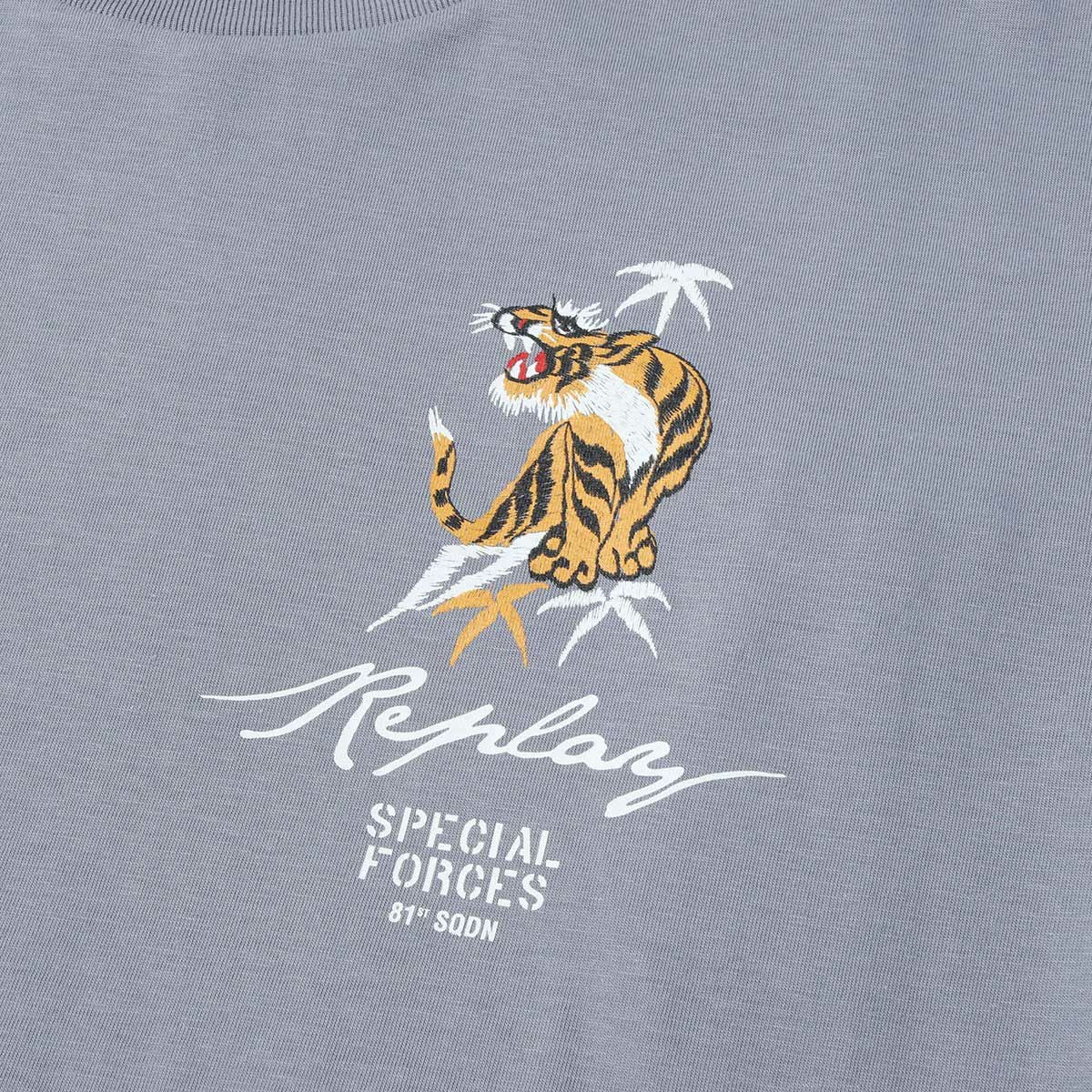 Replay｜タイガー グラフィック Tシャツ｜スティールグレー