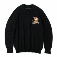 Replay｜クルーネック タイガー セーター｜ニット｜ブラック