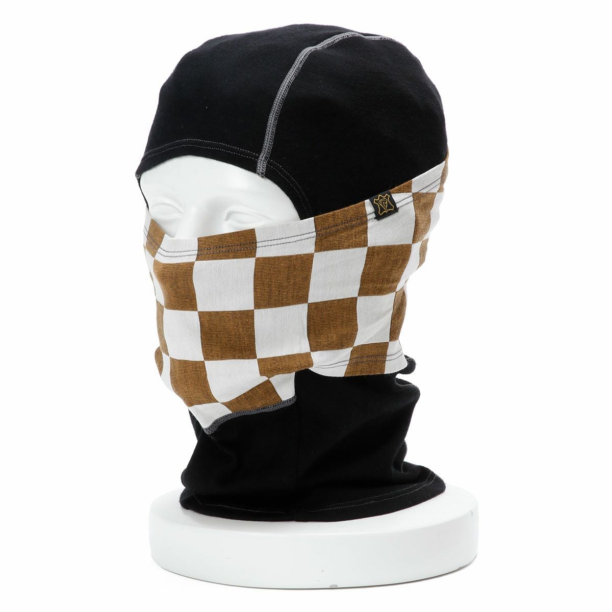 Goldtop｜メリノウール バラクラバ｜ネックカバー｜ゴールド×ホワイト