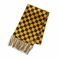 Goldtop｜シルクスカーフ｜マフラー・スカーフ｜ブラック×ゴールドチェッカー