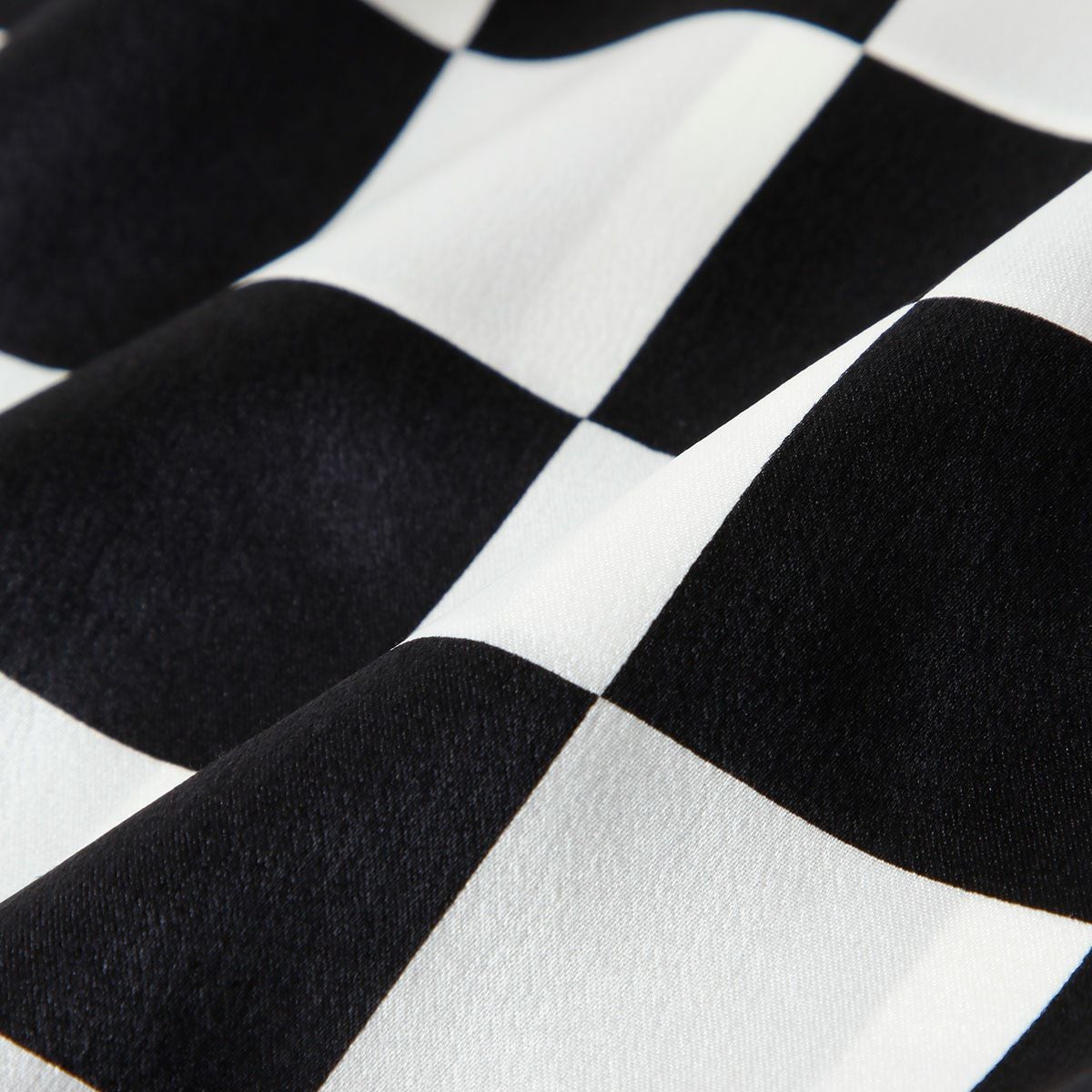 Goldtop｜シルクスカーフ｜マフラー・スカーフ｜ブラック×ホワイトチェッカー