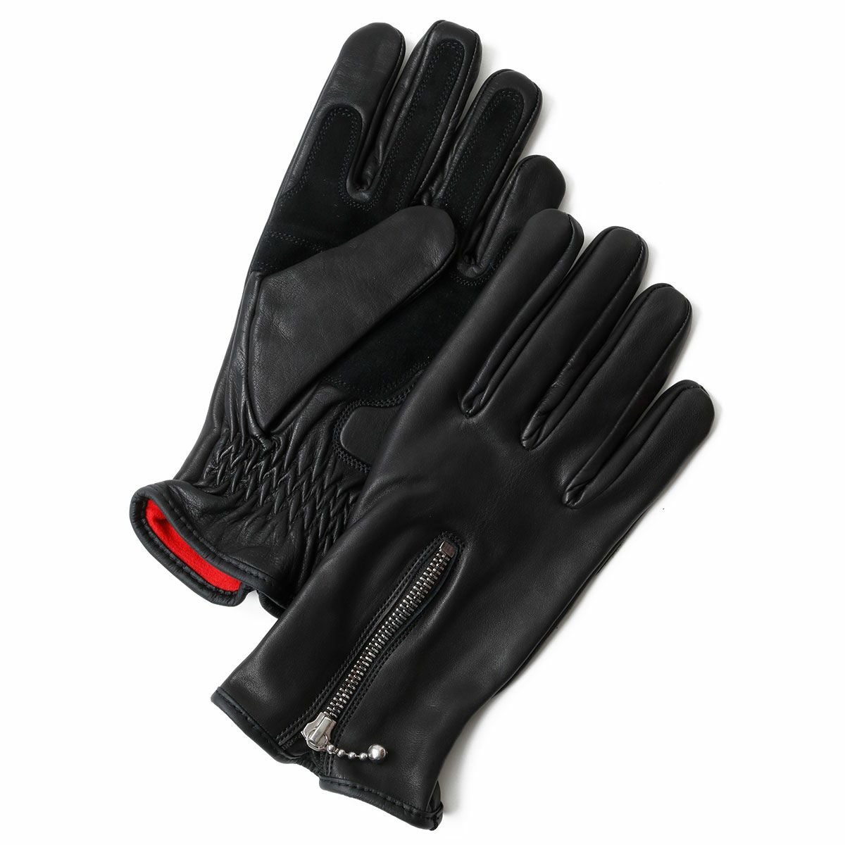 Goldtop｜クルーザー ジップ レザーグローブ｜3シーズン｜ブラック