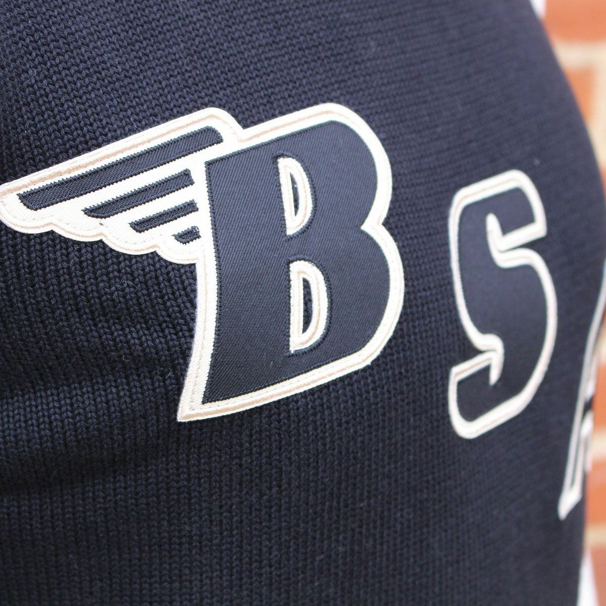 Goldtop｜ゴールドトップ X BSA 1920s スタイル クラシック モーターサイクル レーシング セーター｜ニット｜ブラック×エクリュ｜モデル着用