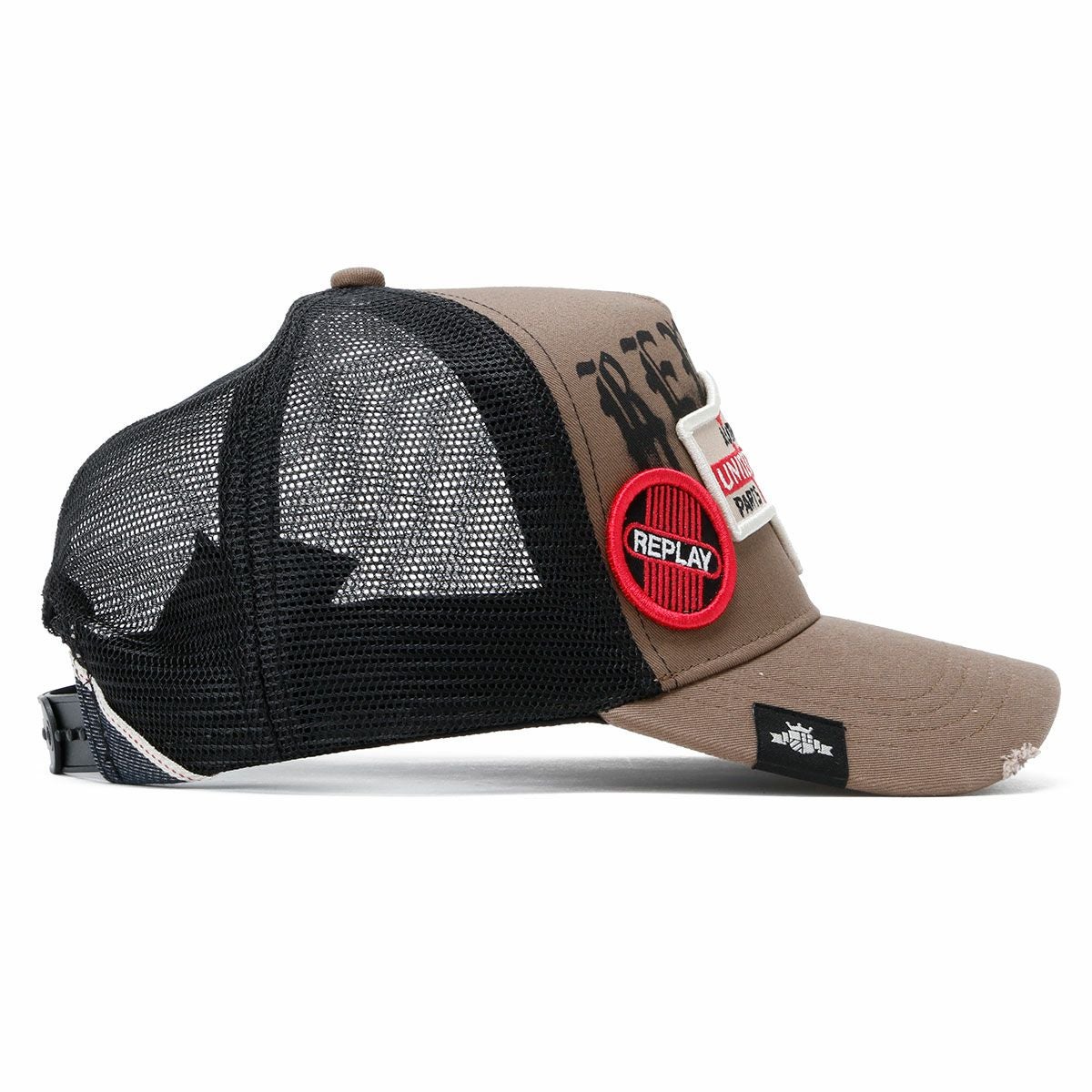 Replay｜パッチ＆プリント キャップ｜帽子｜セピアティント