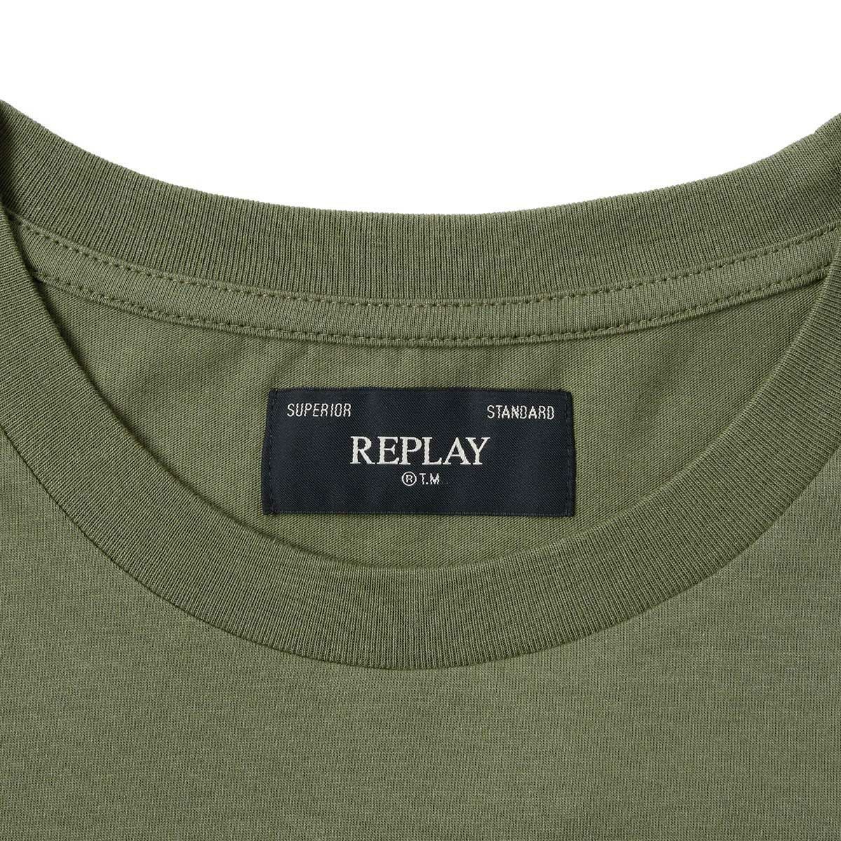 Replay｜カスタム レタリング Tシャツ｜アーミーグリーン