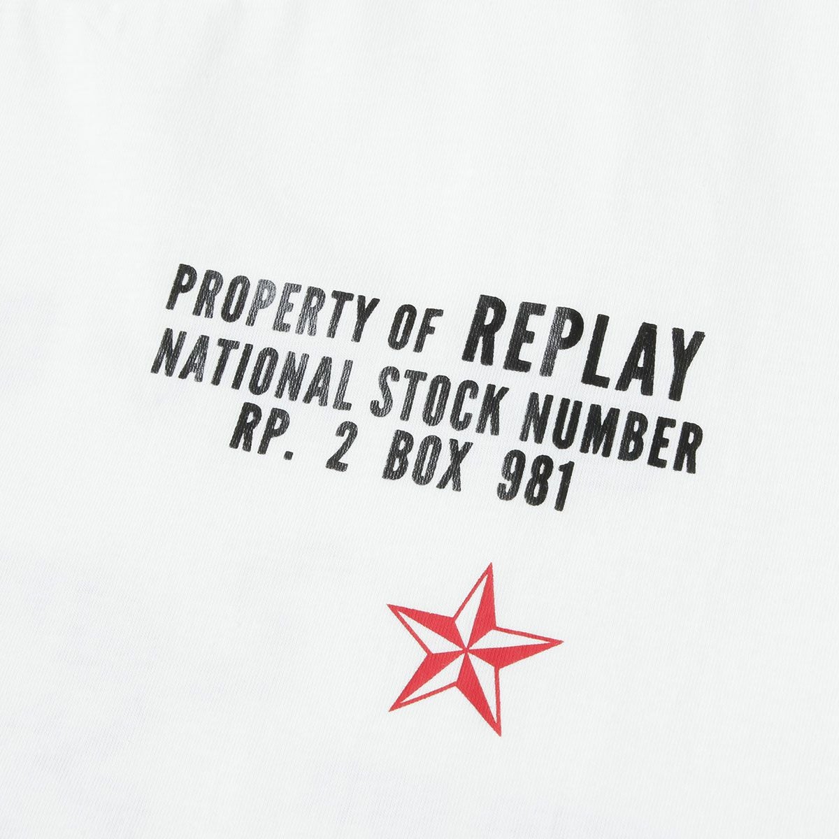 Replay｜カスタム レタリング Tシャツ｜ナチュラルホワイト