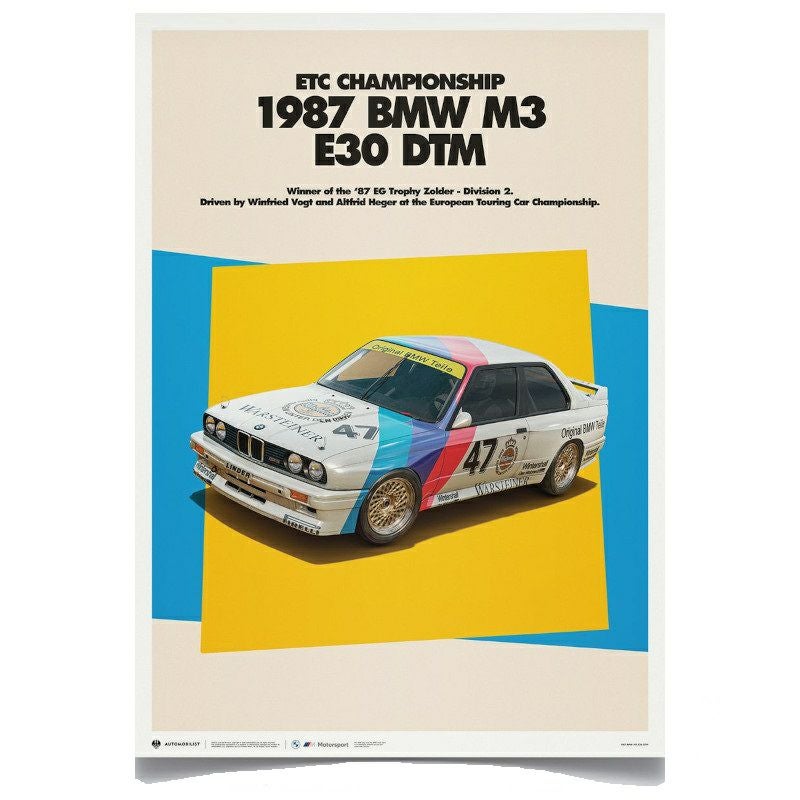 1977 BMW 320 Group 5 DRM グラフィカル ポスター | モトーリモーダ