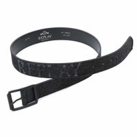 Replay｜ウォッシュ デニム ベルト｜ウォッシュドブラック