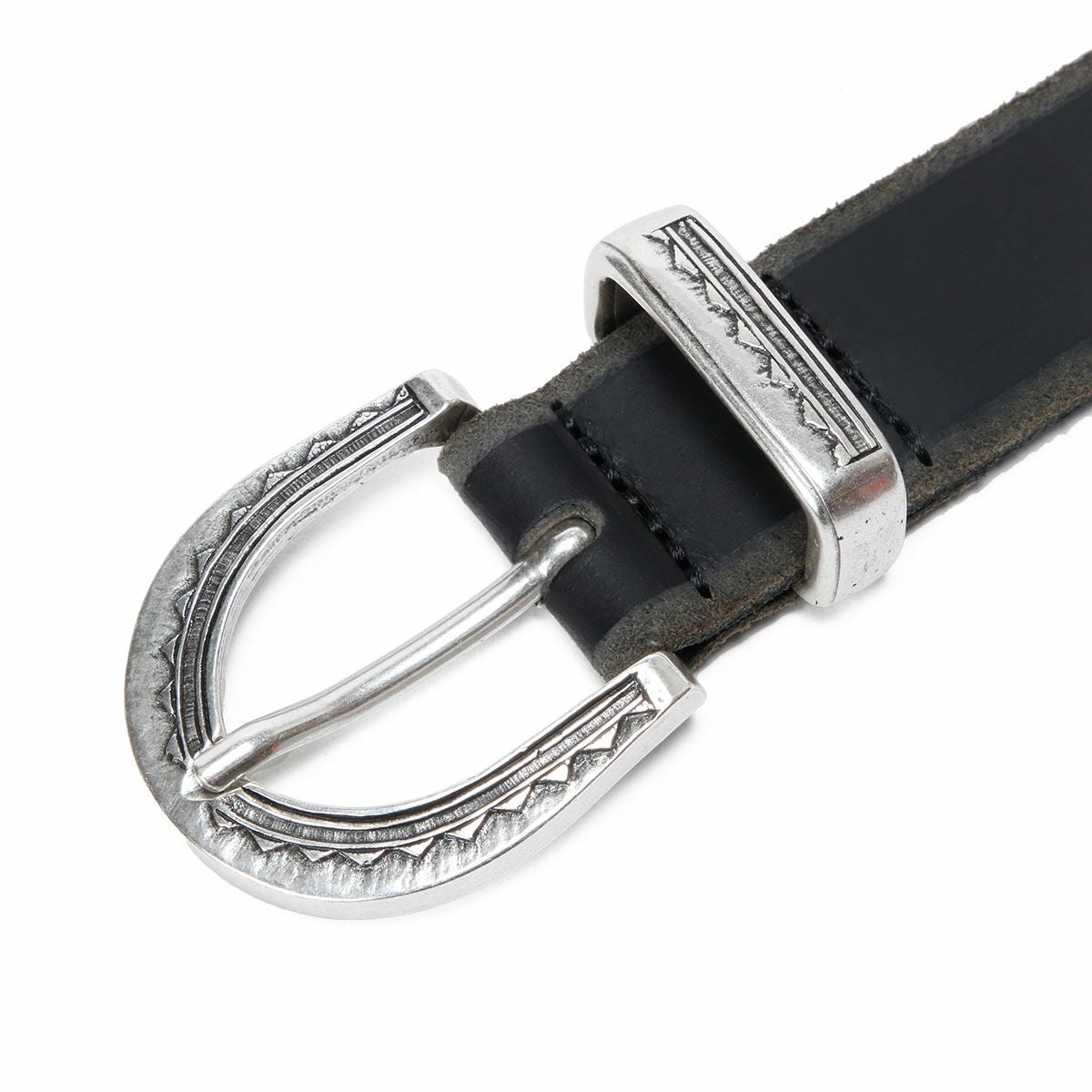 Replay｜メタリックディティール レザー ベルト｜ブラック