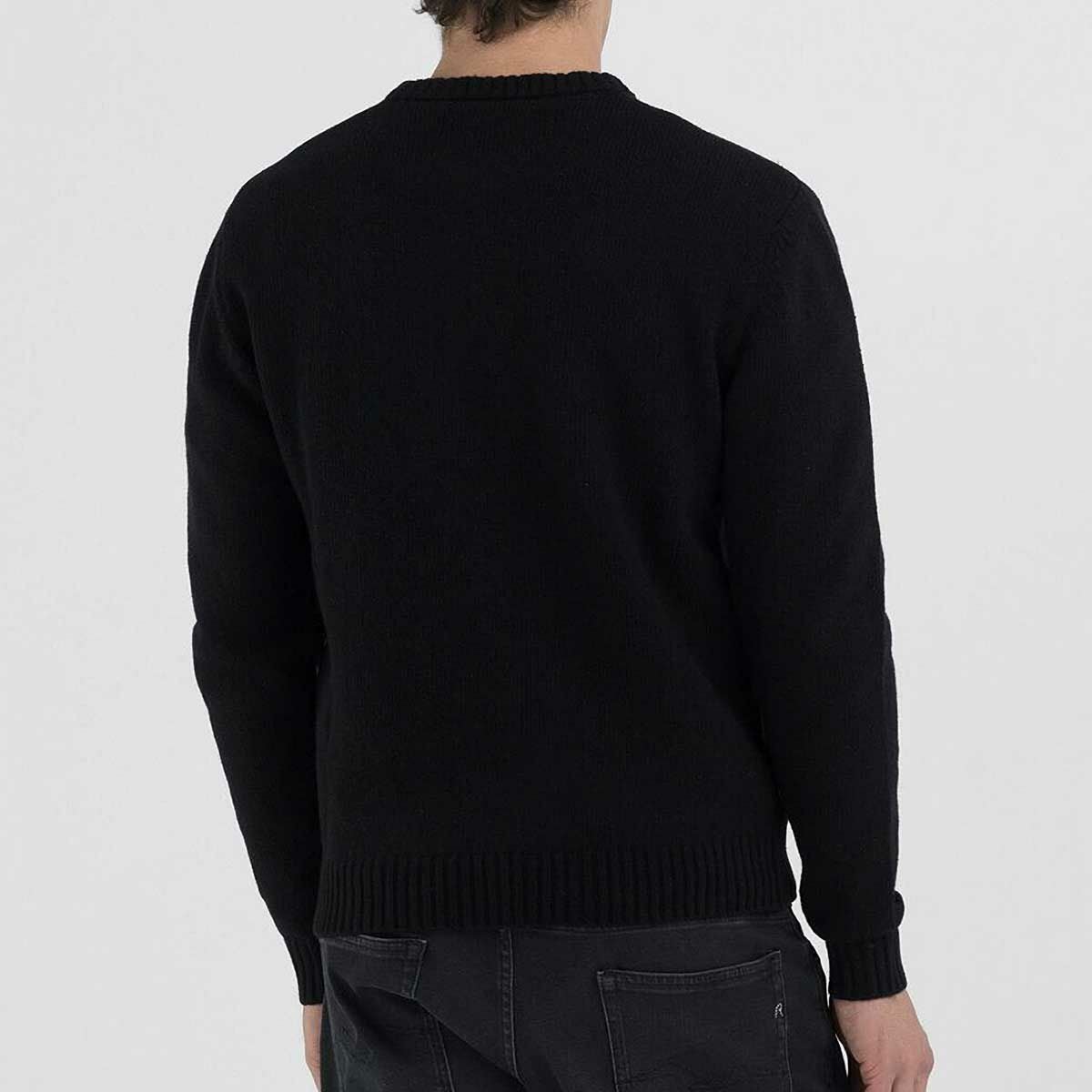 Replay｜ウールブレンド ニット｜ブラック｜モデル着用