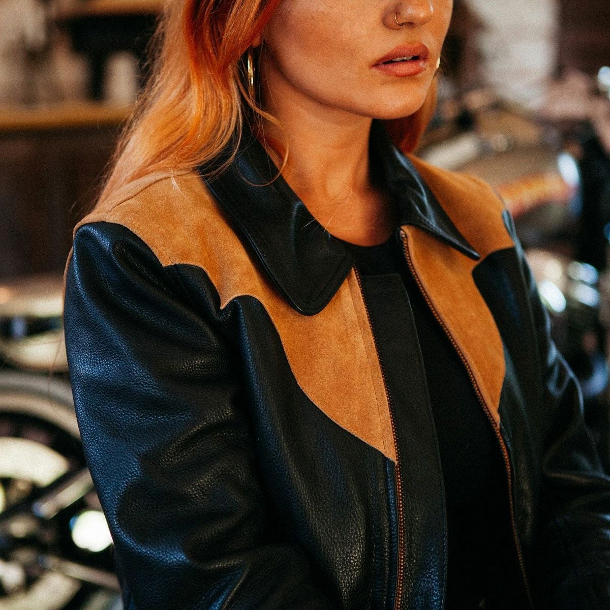 WILDUST｜アリゾナ レザー ジャケット｜ブラック｜モデル着用