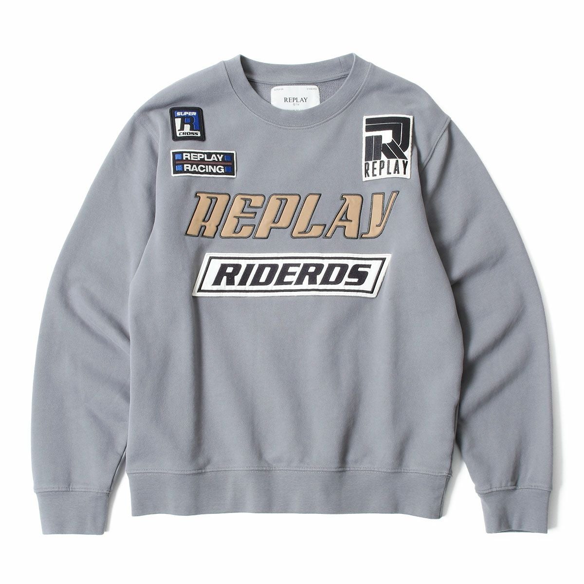 Replay｜ピーチハンド コットン フリース スウェット｜リードグレー