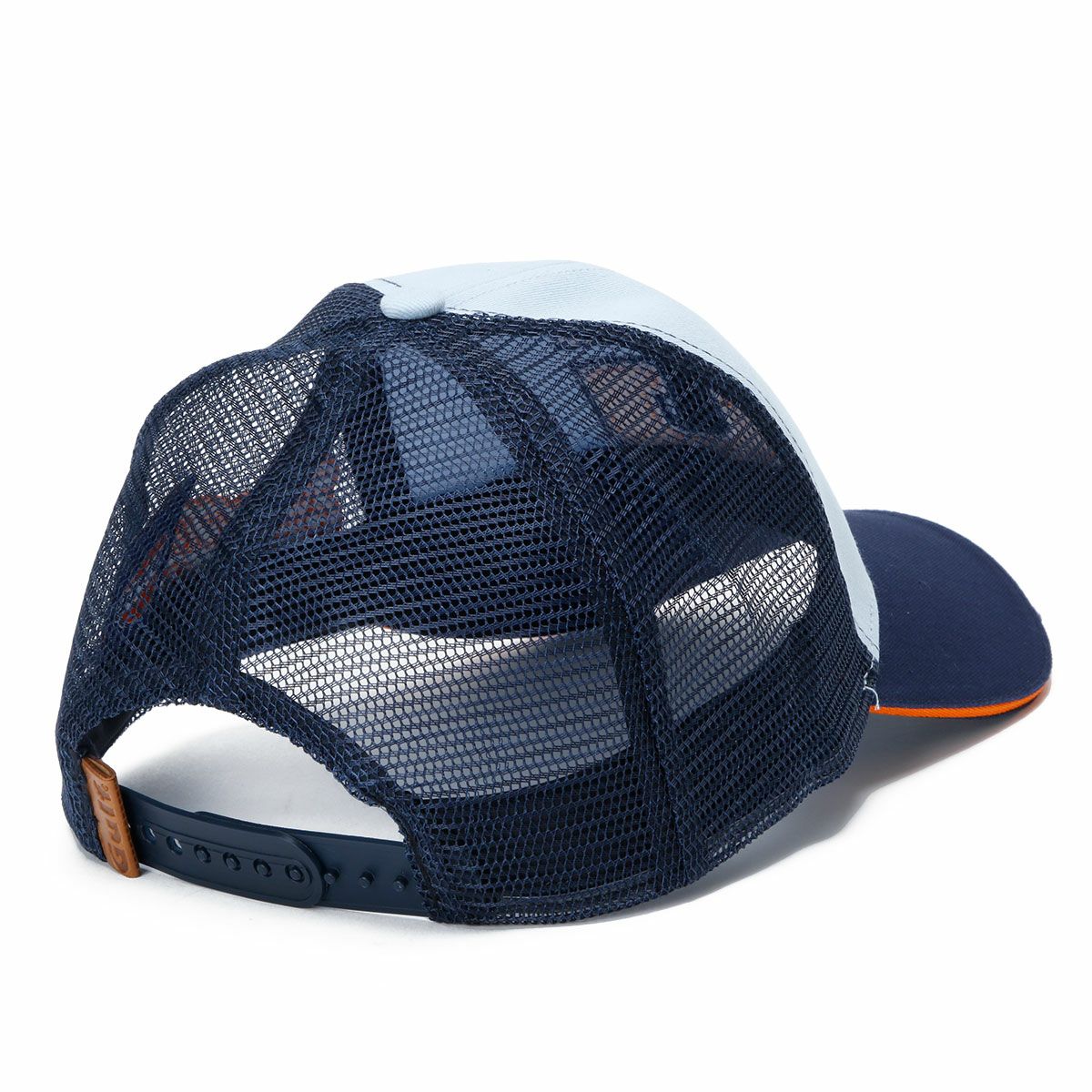 GULF｜ガルフ レーシング バーシティー トラッカー キャップ｜帽子｜ネイビーブルー×ライトブルー