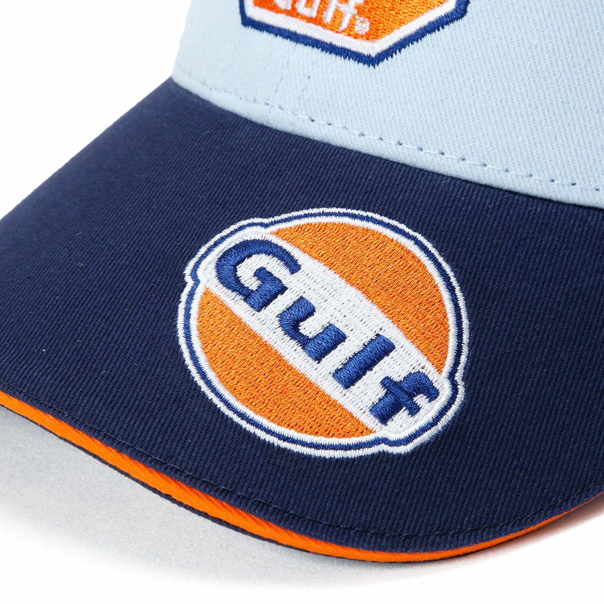 GULF｜ガルフ レーシング バーシティー トラッカー キャップ｜帽子｜ネイビーブルー×ライトブルー