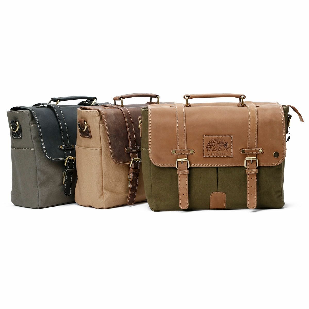 Goldtop｜キャンバスレザー メッセンジャーバッグ｜ショルダー