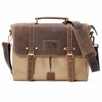 Goldtop｜キャンバスレザー メッセンジャーバッグ｜ショルダー｜サハラ×ライトタン