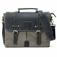 Goldtop｜キャンバスレザー メッセンジャーバッグ｜ショルダー｜グレー×ブラック