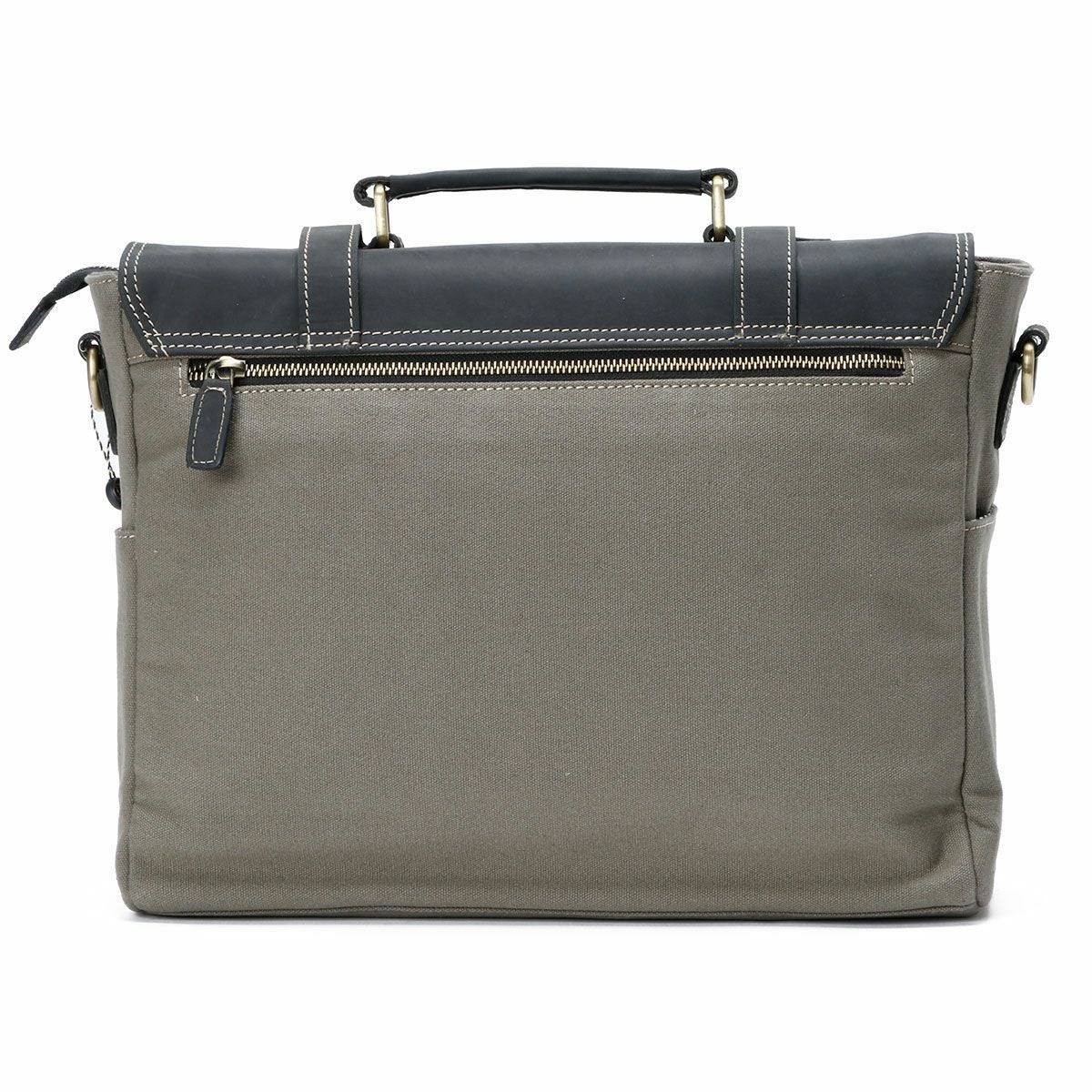 Goldtop｜キャンバスレザー メッセンジャーバッグ｜ショルダー｜グレー×ブラック