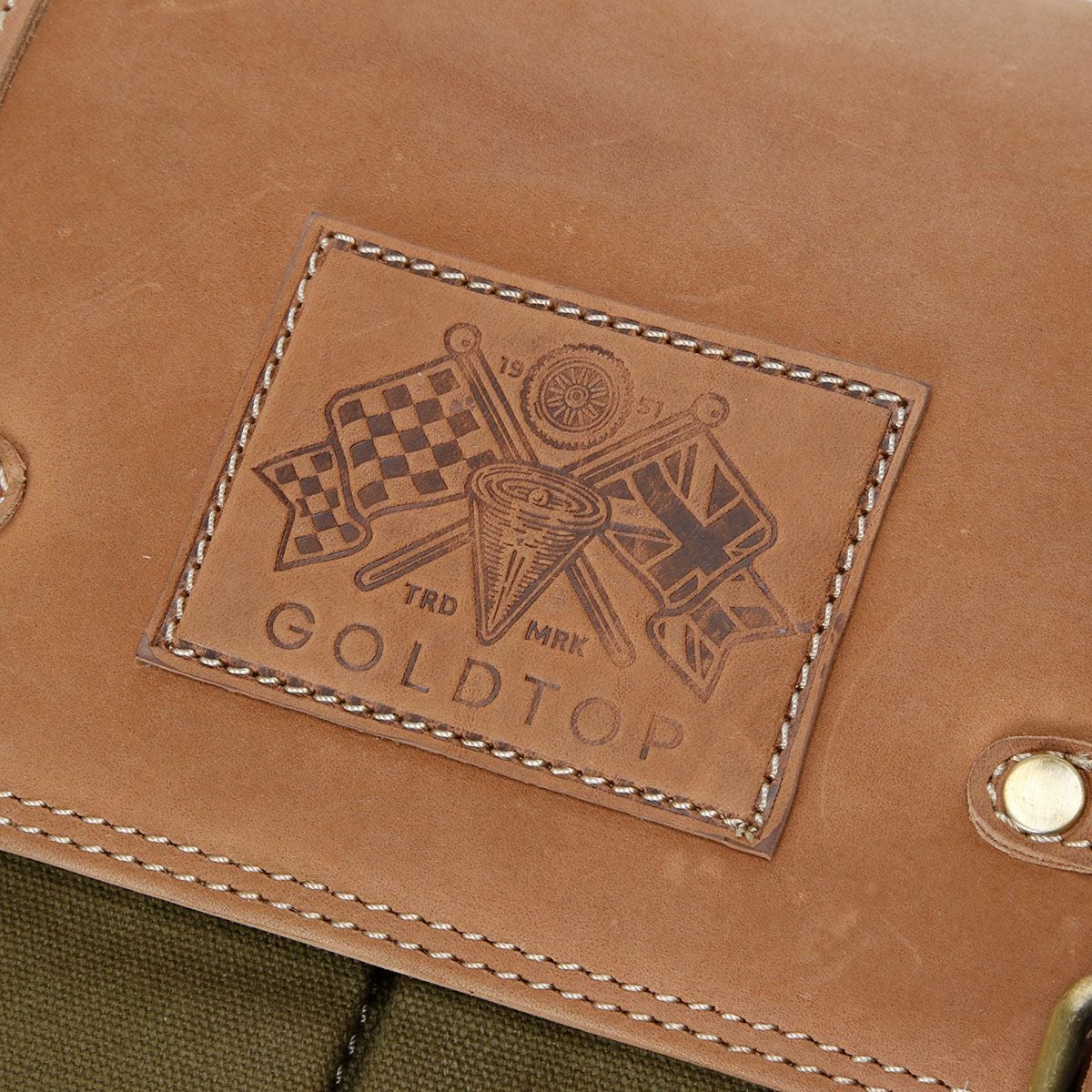 Goldtop｜キャンバスレザー メッセンジャーバッグ｜ショルダー｜オリーブグリーン×ライトタン