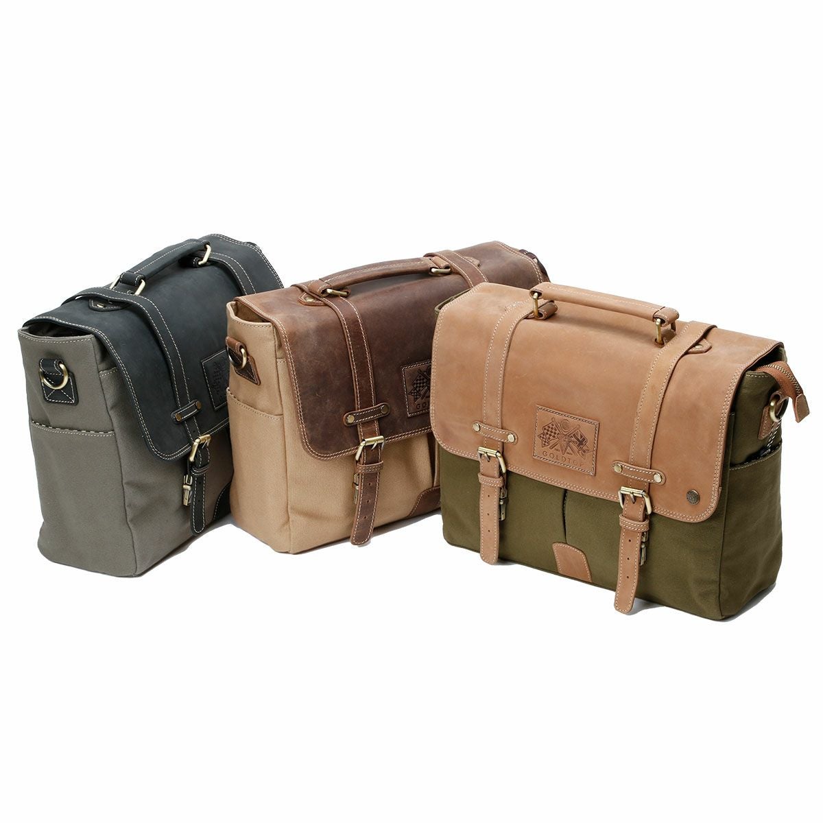 Goldtop｜キャンバスレザー メッセンジャーバッグ｜ショルダー