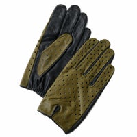 AUTODROMO｜パーフォレーテッド レザー ドライビング グローブ｜ロング｜オリーブ×ブラック